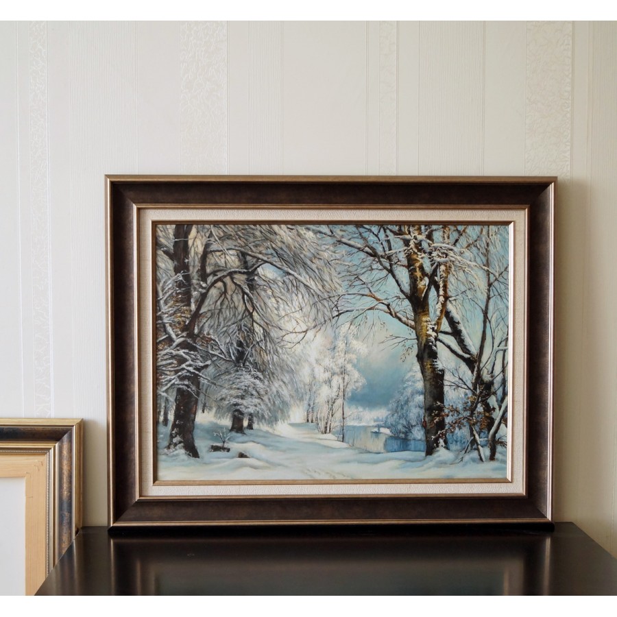 Лес зимой. Anders Andersen-Lundby 1882г. Копия.